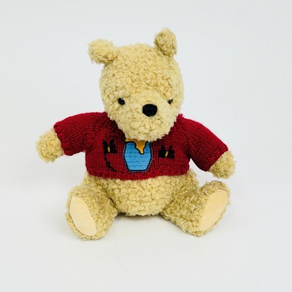 Vintage Pooh Plush Disney GUND Embroidered Honey Jar Stuffie Toy - Picture 1 of 11